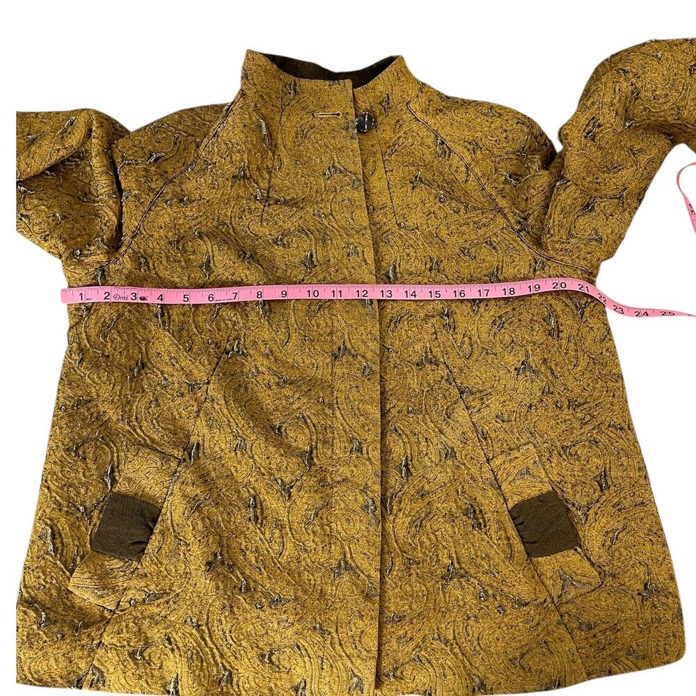 Rena Lange Silk Blend Brocade Paisley Swing Jacket Size Large Lagenlook Artsy - Picture 9 of 13